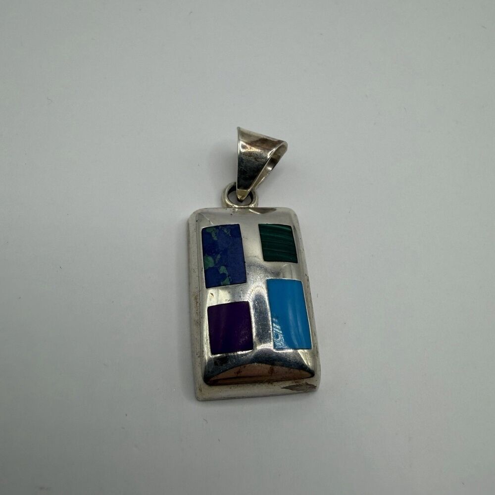 Silpada 925 Sterling Silver Malachite Turquoise Sugilite Azurite Pendant